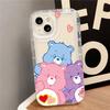 Rainbow Love Bear for iPhone17promax Cartoon Mobile Phone Case Apple 14 Large Hole 16/13 Factory 15