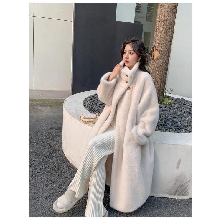 Palton de iarnă pentru femei, chic și călduros, confortabil, cu blană artificială și croială lejeră
