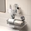 Punching Free Bathroom Storage Rack Multi-Function Suction Cup Wall Mounted Tissue Box Removable Drainable