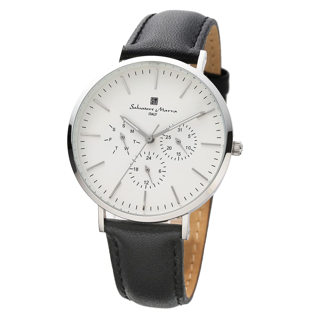 

Оригинальные часы Salvatore Marra Salvatore Mara Daily Waterproof с индикацией даты и дня недели и кожаным ремешком SSWH SM22102-SSWH [Товар]