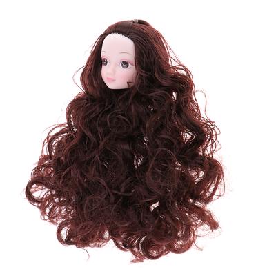 1//6 BJD Head Sculpt with Green Wig Doll Replacement Body Part Accessory