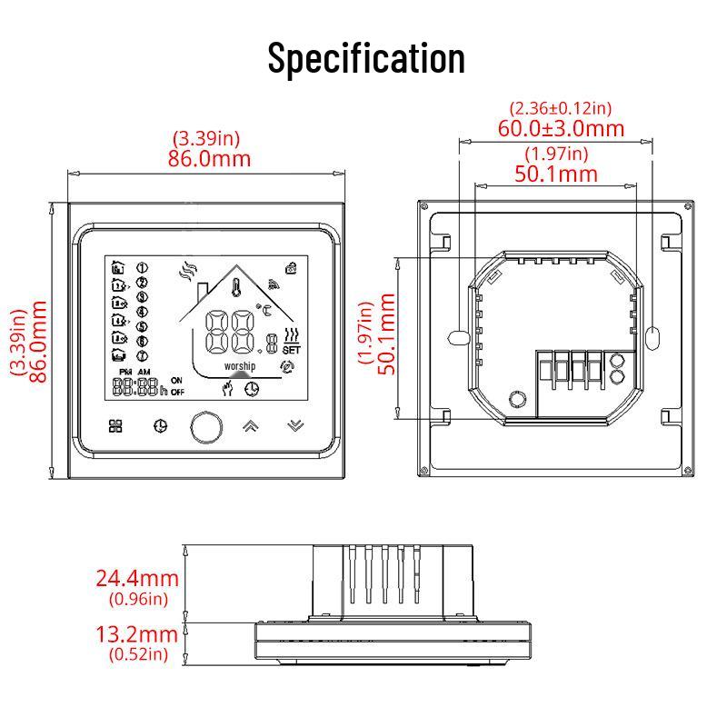 Controler de Temperatură cu Afișaj LCD cu Sondă Încorporată pentru Cazane Hidronice Electrice