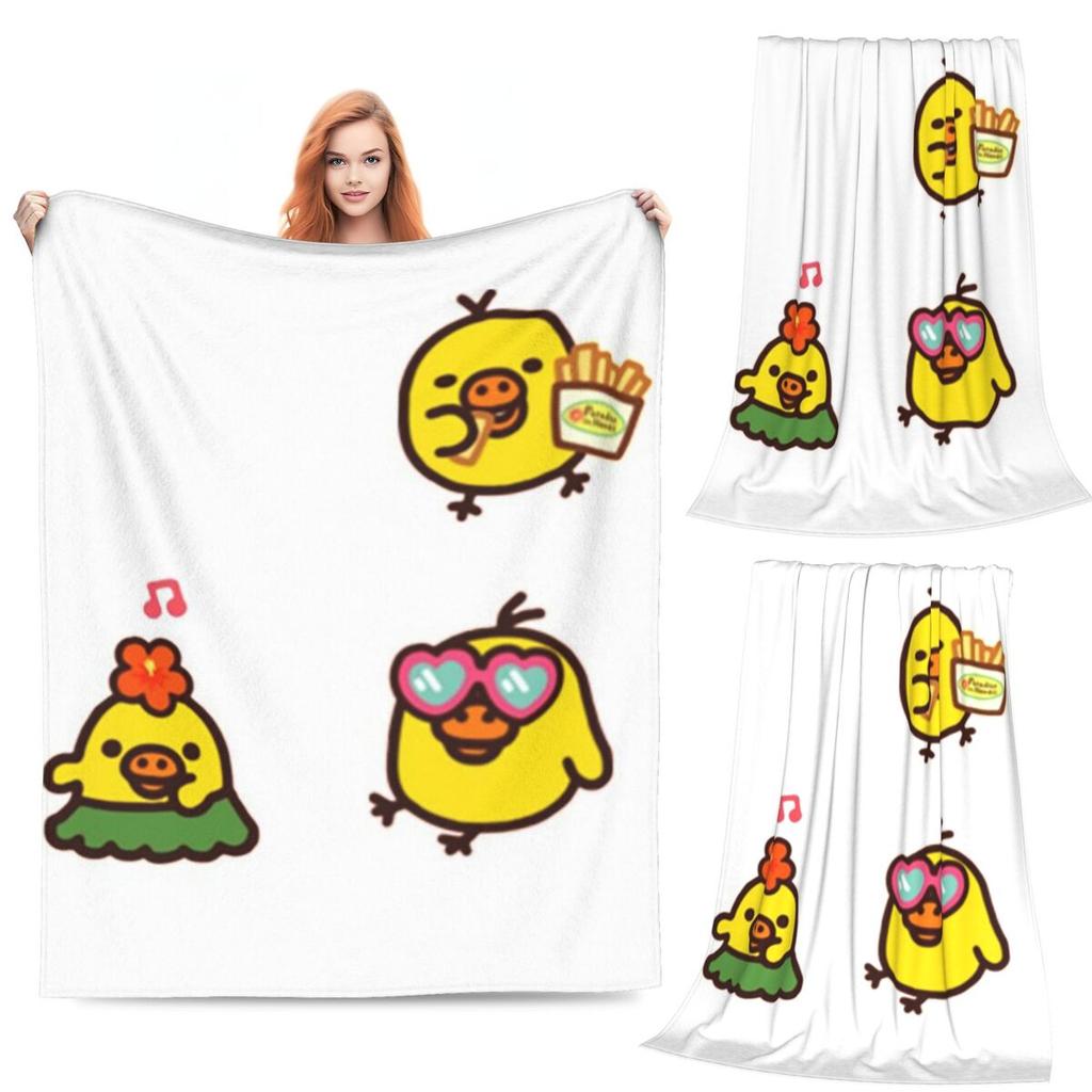 Kiiroitori Baby Chick Funny Meme Blanket Soft Warm Flannel Throw Blanket Bedding for Bed Living room Picnic Travel Home Sofa