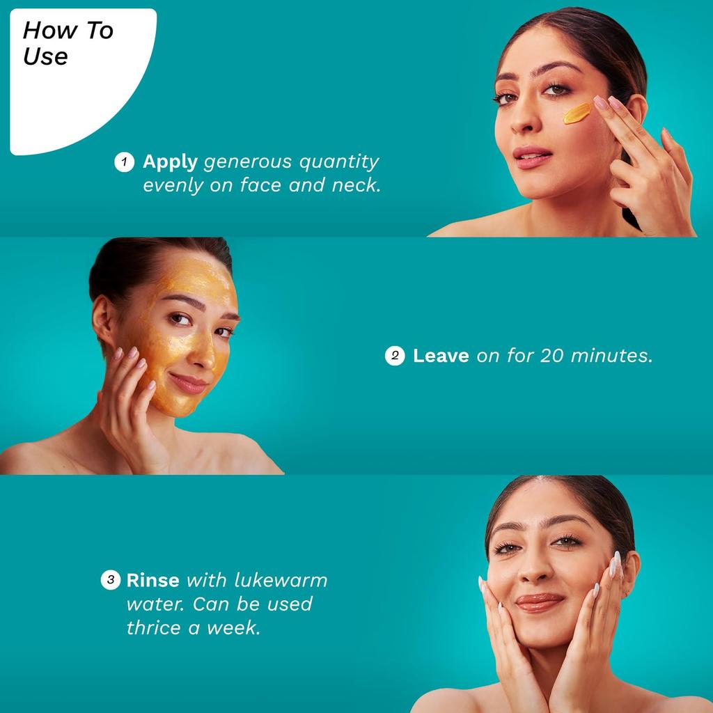 Pilgrim 24K Gold Face Mask 50 gm Pack of 1 for Glowing Skin Hydrating Radiance Boosting Collagen