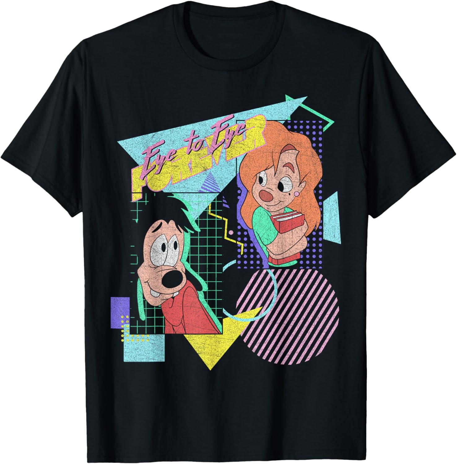 Disney A Goofy Movie Max & Roxanne Eye to Eye Poster T-Shirt S разноцветный