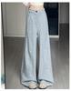 Women's High-Waisted Wool Pants - Black/Grey, Thick, Curved Leg, Autumn/Winter 2025, Slimming Straight-Leg with Velvet, Suit Style.