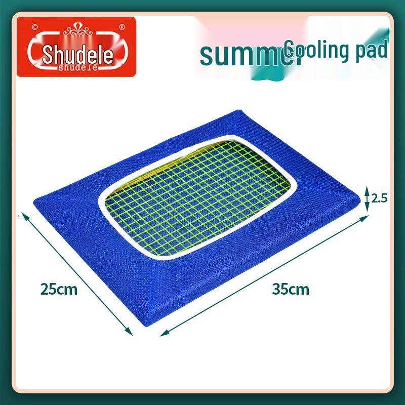 Almofada de Cadeira de Verão Respirável em Malha com Estrutura de Madeira