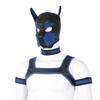 XL Large Size Puppy Cosplay Neoprene Fetish Hood Mask Kit with Chest Strap Collar Armband Sex Costumes for Bdsm Slave Role