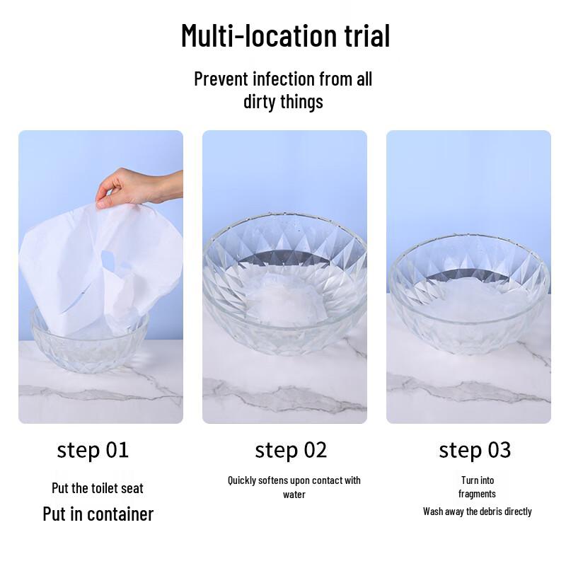 Mengting Disposable Water-Soluble Toilet Seat Covers - 250 Count