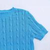 Spring 2025 Women's European-American Style Eight-Strand Braid Knit Top - Slimming, Short Sleeve, Round Neck