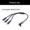 USB C 1 Male to 3 Male Splitter Data Transfer Charging 180 Degree Rotation Extender Splitter Cable for Smartphone