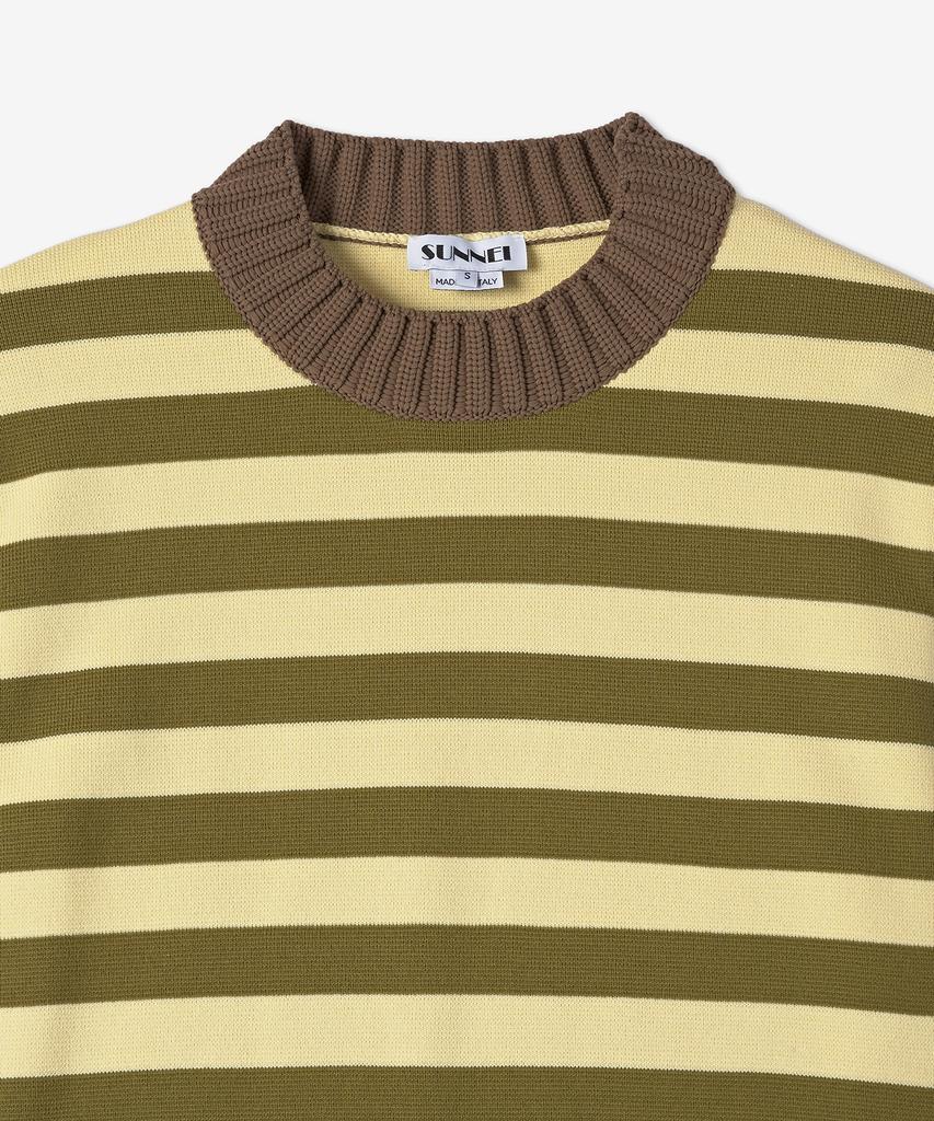 SUNNEI Block Round Neck Knit - Olio:Banana / Crtwmtop0017134