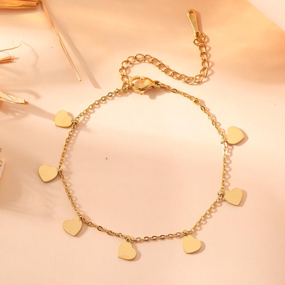 Stainless Steel Heart-Shaped Jewelry Set: Necklace, Bracelet, Earrings for Women