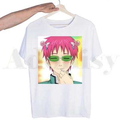 Katastrofální život Saiki K Japonské anime Vtipná trička Unisex móda Letní trička Tričko Top Tees Streetwear Harajuku Vtipné tričko