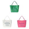 Feminine Large Canvas Tote Bag With Letter Print For Daily Use