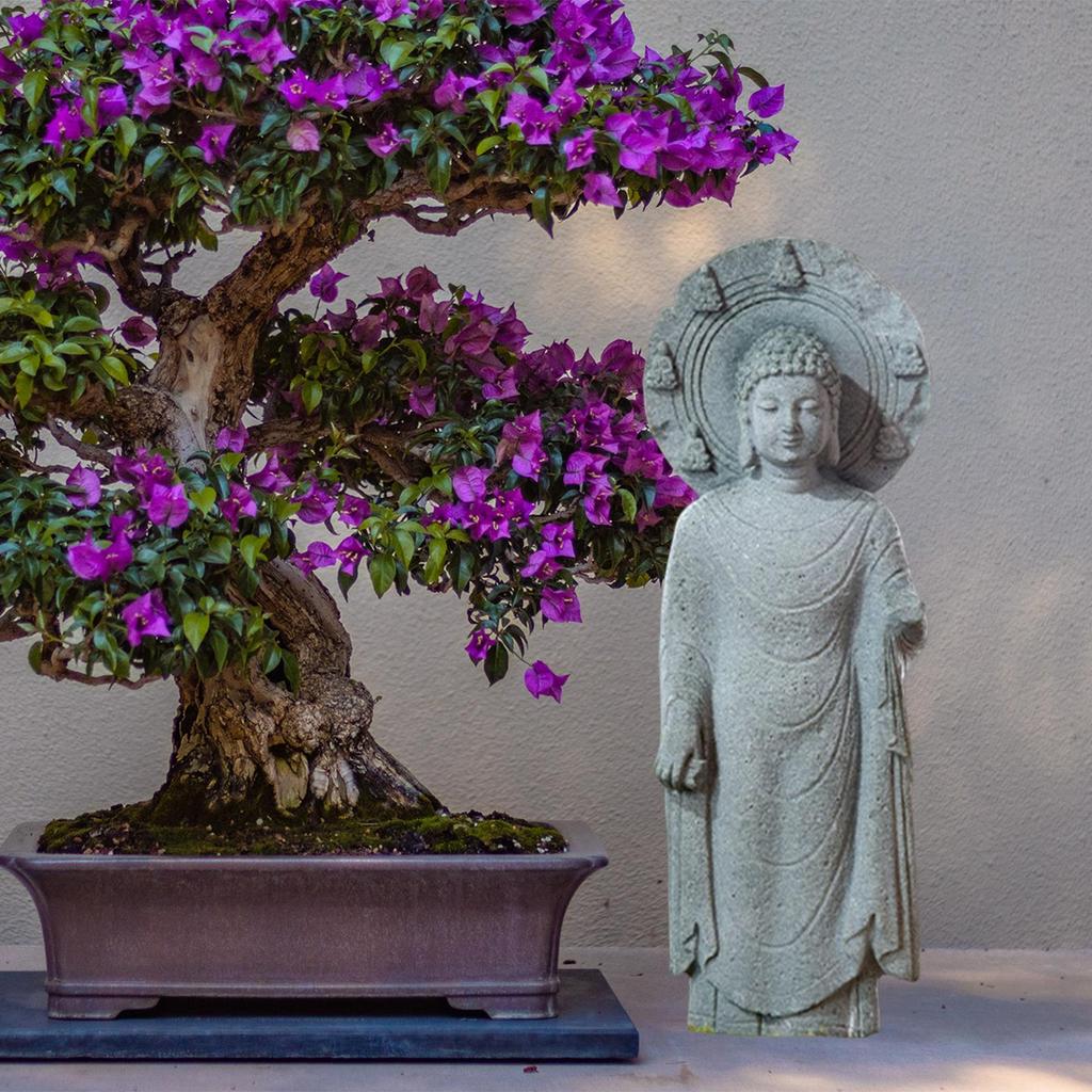 Fish Tank Buddha Meditating Sculpture Home Decor Wide Application Smooth Surface Unique Scenery Fine Workmanship for Yoga Room