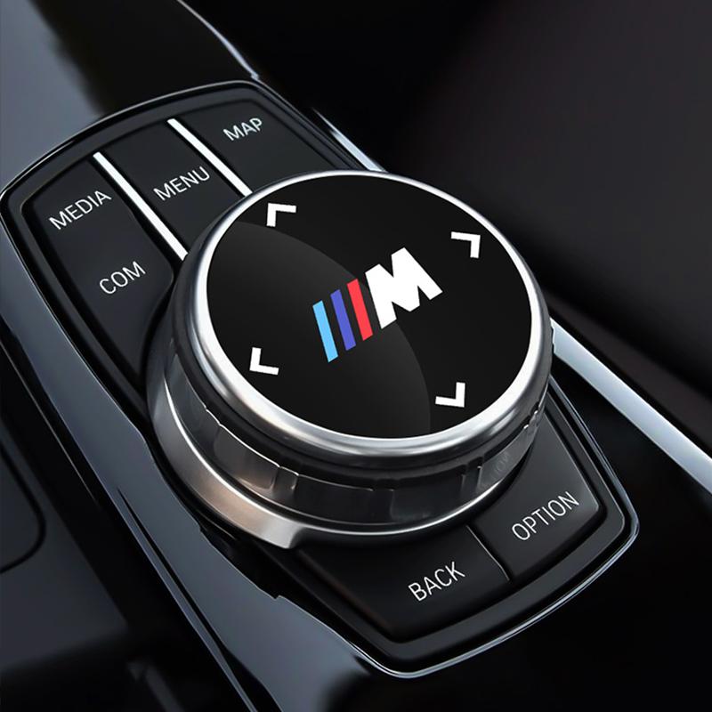 Car Multimedia Button Cover Trim Knob Sticker For BMW M Power M3 M4 M5 G42 G30 G20 E39 E36 E87 E53 F44 F34 G23 G15 G16 X3 X4 X5