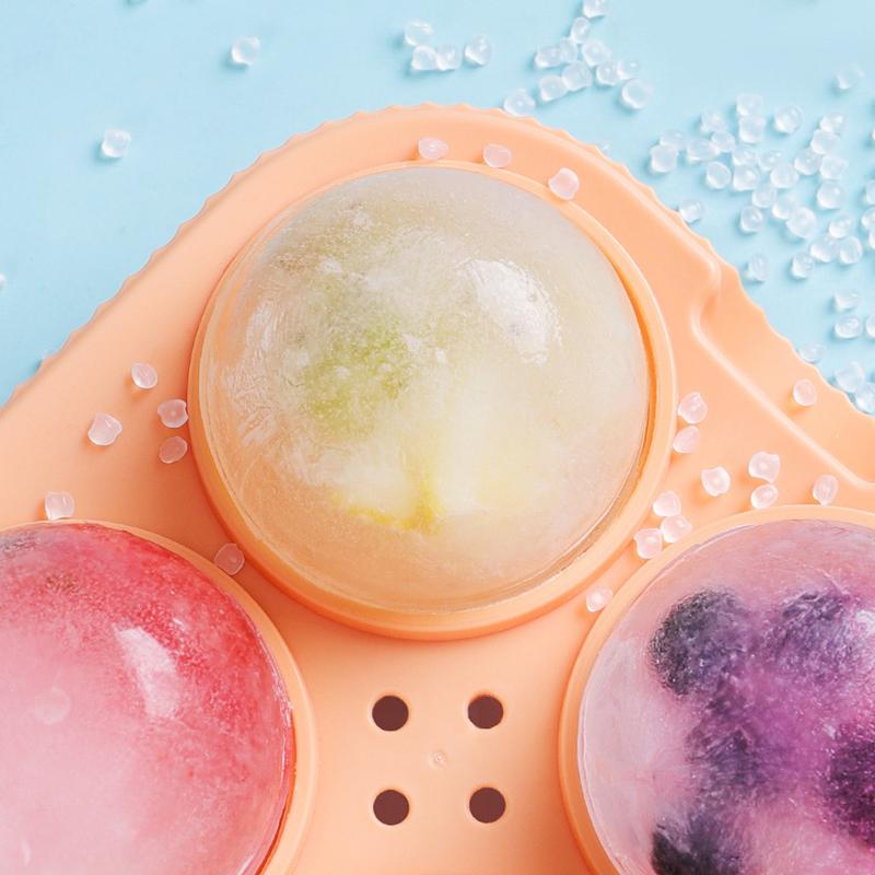 4 Grid Ice Ball Maker Large Dia 6.5cm Big Ice Ball Mold Tray for Whiskey Cocktail Bar Tools Food Grade Ice Mould For Cold Drink