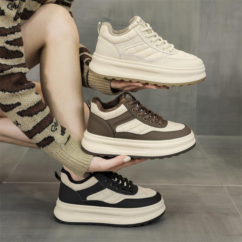 Thick-soled heightened piled thickened board shoes New autumn and winter sports dad shoes