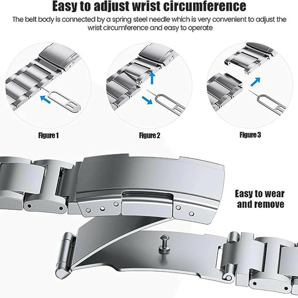 Watch Band For Samsung Galaxy Watch Ultra (2025) 47mm/Ultra 47mm 3-Bead Turtle Back Buckle Titanium Alloy Strap