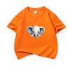 Kids Cotton T Shirt Cute Peeking Little Elephant Print Crew Neck Short Sleeve Tee Casual Breathable Boys Girls Summer Tops