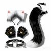 New Halloween-style fox mask for masquerade balls, featuring a half-face fox demon cat mask and a fox tail accessory