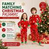 Long Sleeve Family Matching Pyjamas Printed Top+Pants Red Couple Christmas Outfit  Adult Kids
