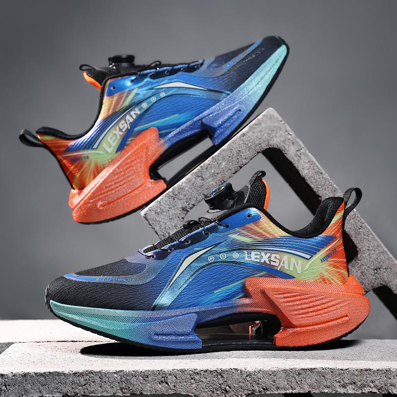 

2025 summer ultra-light shock absorption and rebound rotating button running shoes men s and women s versatile wear-resistant and non-slip couple 45