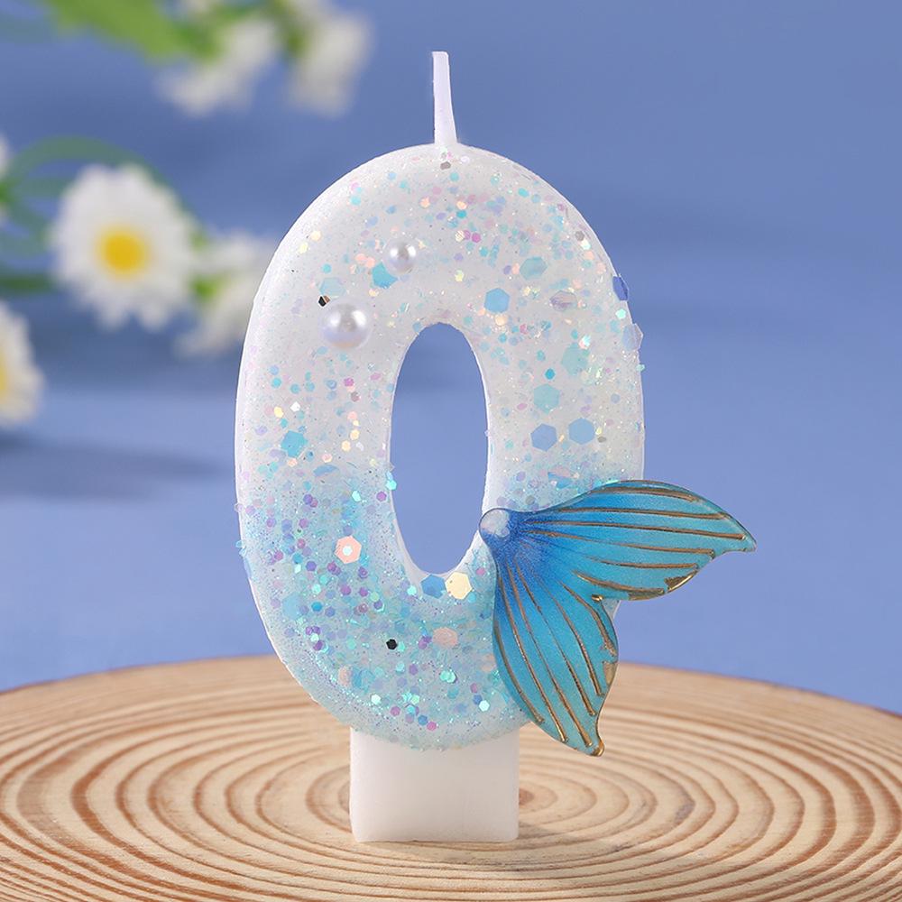 

Blue Mermaid Tail Candle for Princess Birthday Cake Blue Ocean Mermaid Tail Handmade