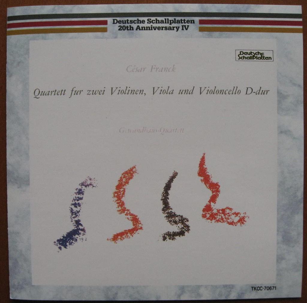 CD GEWANDHAUS STRING QUARTET; FRANK - Frank: String Quartet In D Major TKCC70671 Japan ObiClassical Used