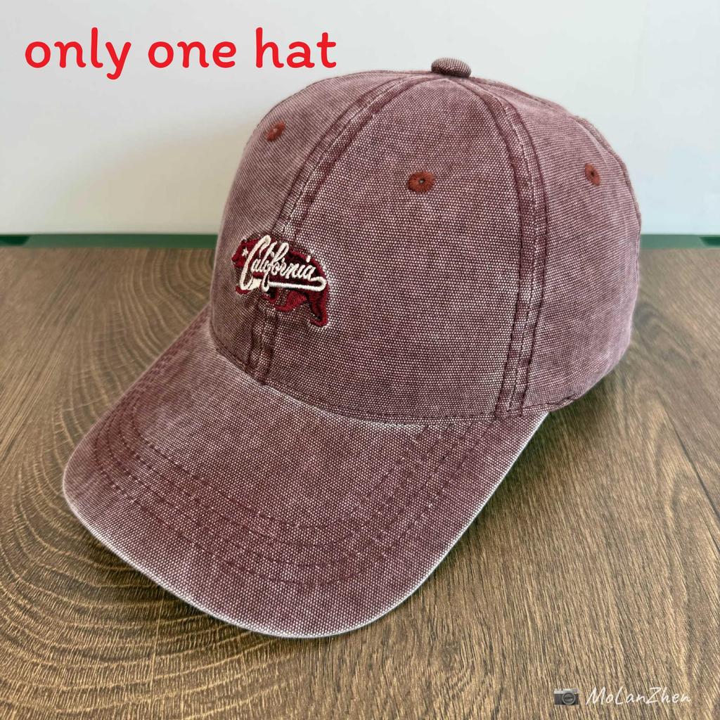 Bear Embroidery Baseball Cap With Wide Brim For Men Women Summer Sunshade