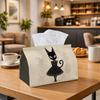1pc Gothic Vintage Illustration Tissue Box, Black Cat Dress Elegant Portrait Perfect for Outdoor Gatherings, Daily Desktop Use, And Suitable for Bedro