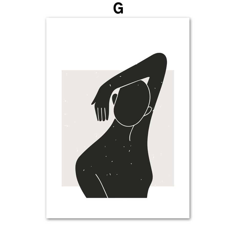 Linie geometryczne abstrakcyjne nagie tatuaże do ciała Nordic plakaty i druki nowoczesny obraz ścienny na płótnie obrazy dekoracyjne do salonu