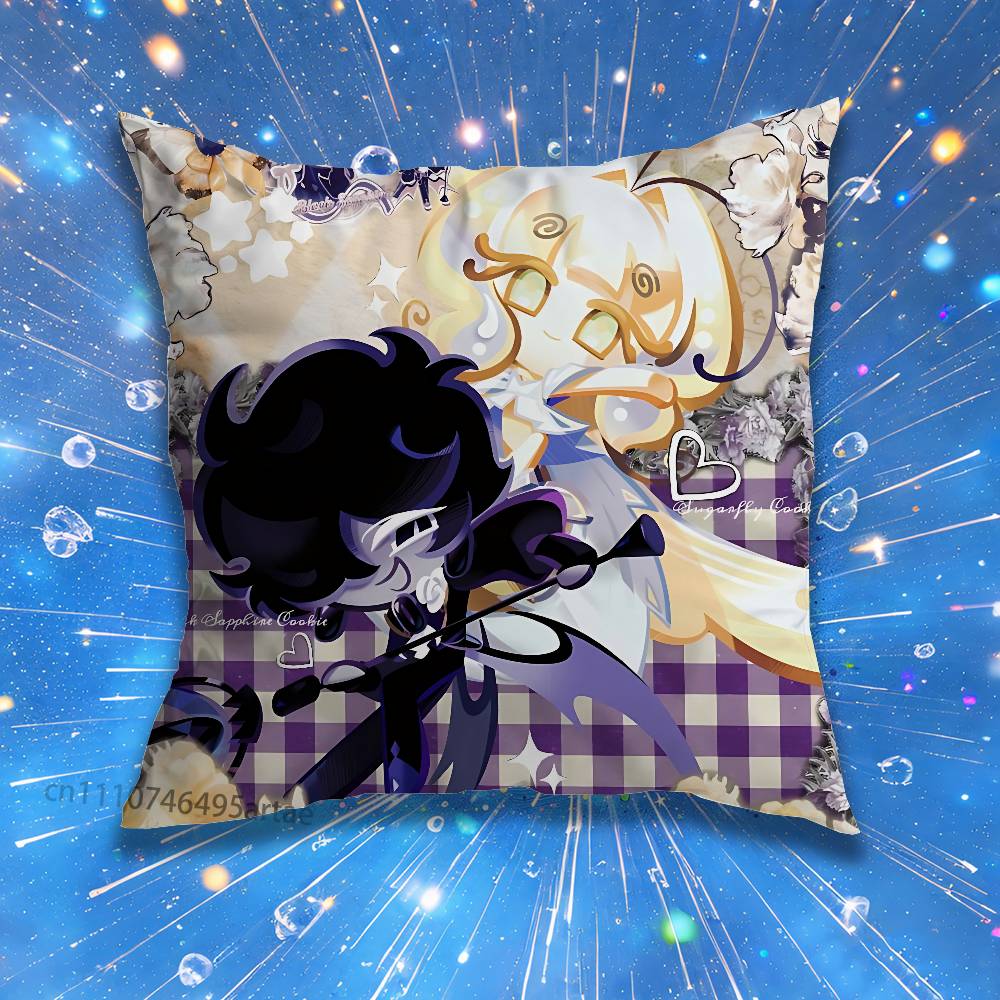 Black Sapphire Sugarfly C-Cookie Run Pillow Case Living Room Sofa Cushion Cover Suitable For Home Bedroom Room Decoration