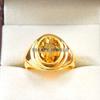 Bague Plaqué Or Argent Sterling 925 Coupe Ovale Citrine Pour Homme #A959 JL375669272374