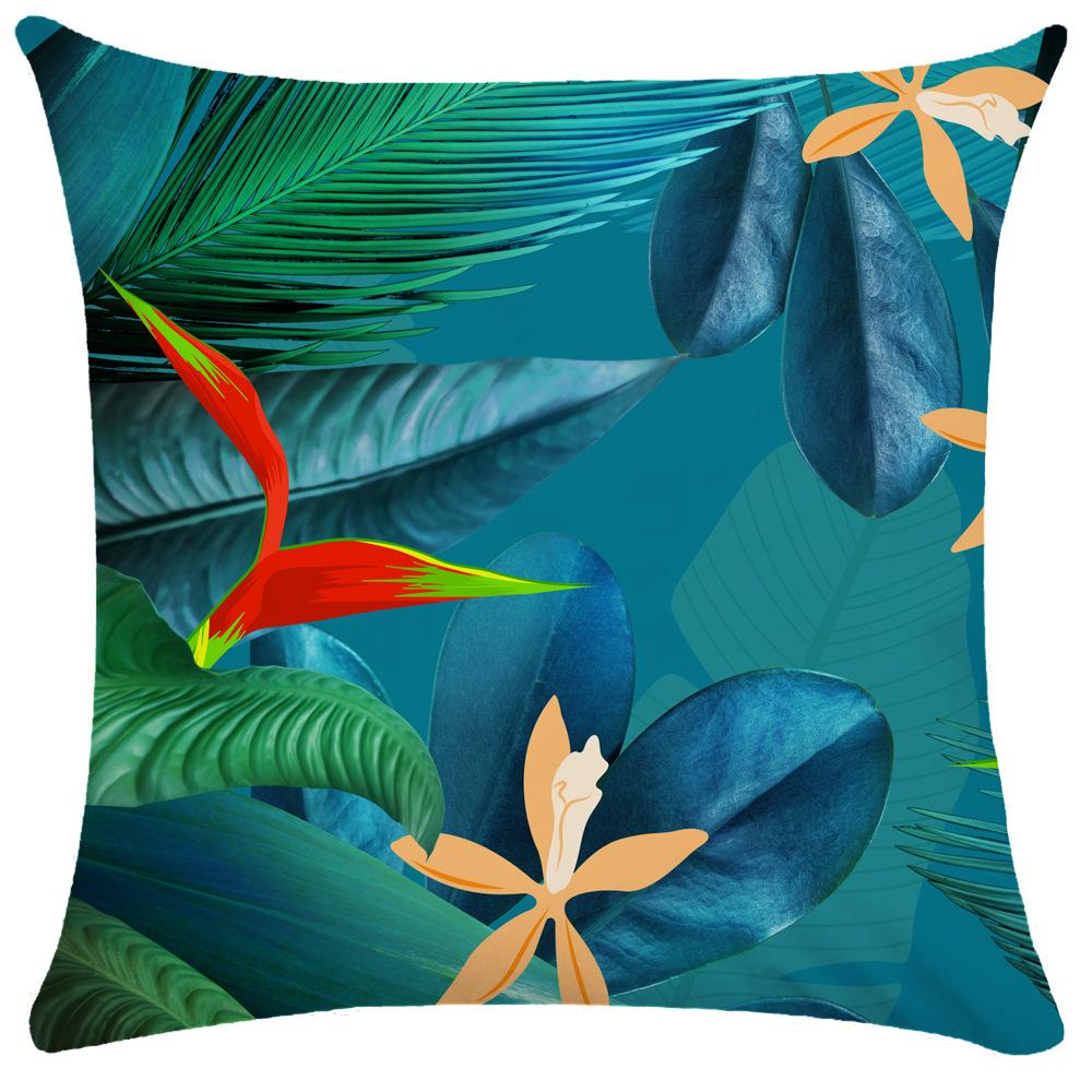 Green Plant Leaf Pillow Case Decorative Pillowcases Plush Cushion Cover 50X50 Nordic Leaves Throw Pillowslip Hotel Garden 45X45