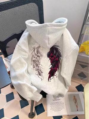 Men's European & American Oversized Hooded Sweatshirt - Casual, Versatile Spring/Autumn Top for Couples