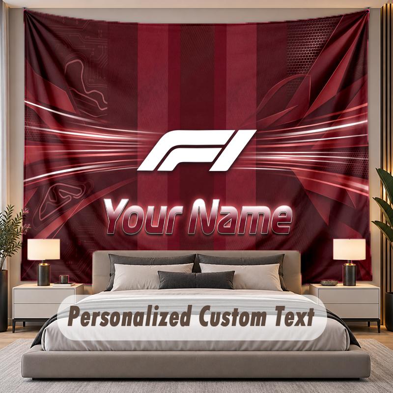 Custom Name Text Tapestry F1 Personalized Polyester Wall Tapestry For Bedroom And Room