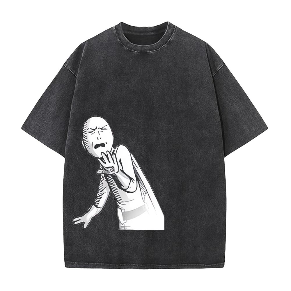 

Saitama One Punch Man Funny Graphic T Shirt Men Women Cotton Tshirts Vintage Washed Tee Harajuku Male Casual Oversized T-shirt XXL чорний