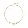 Monet cat's eye flower colored natural stone necklace female, summer travel niche design beaded white collarbone chain