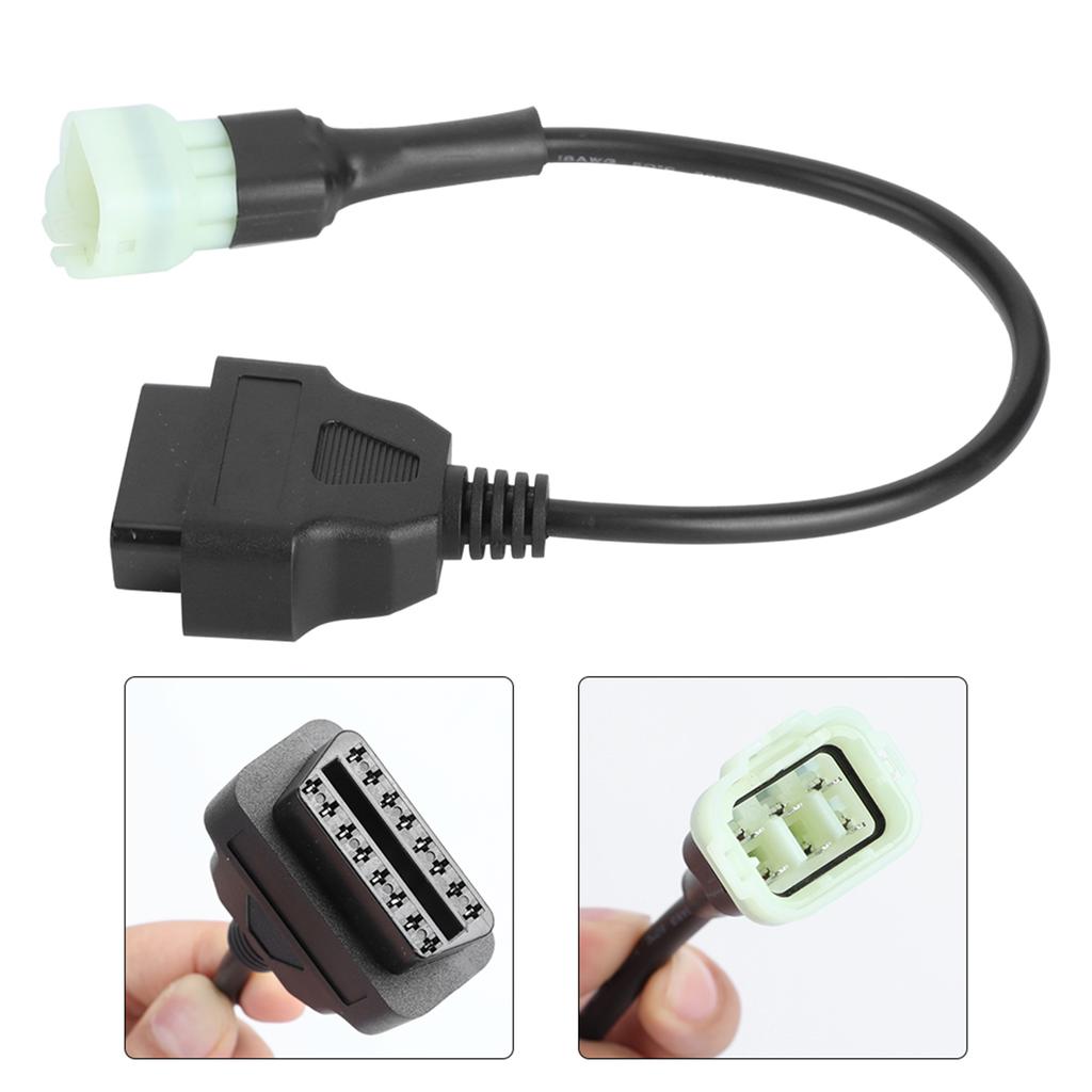 6 Pin - 16 Pin Adaptör Kablosu OBD2 Motor Arıza Teşhis ve Dedektörü Motosikletler için Uygun