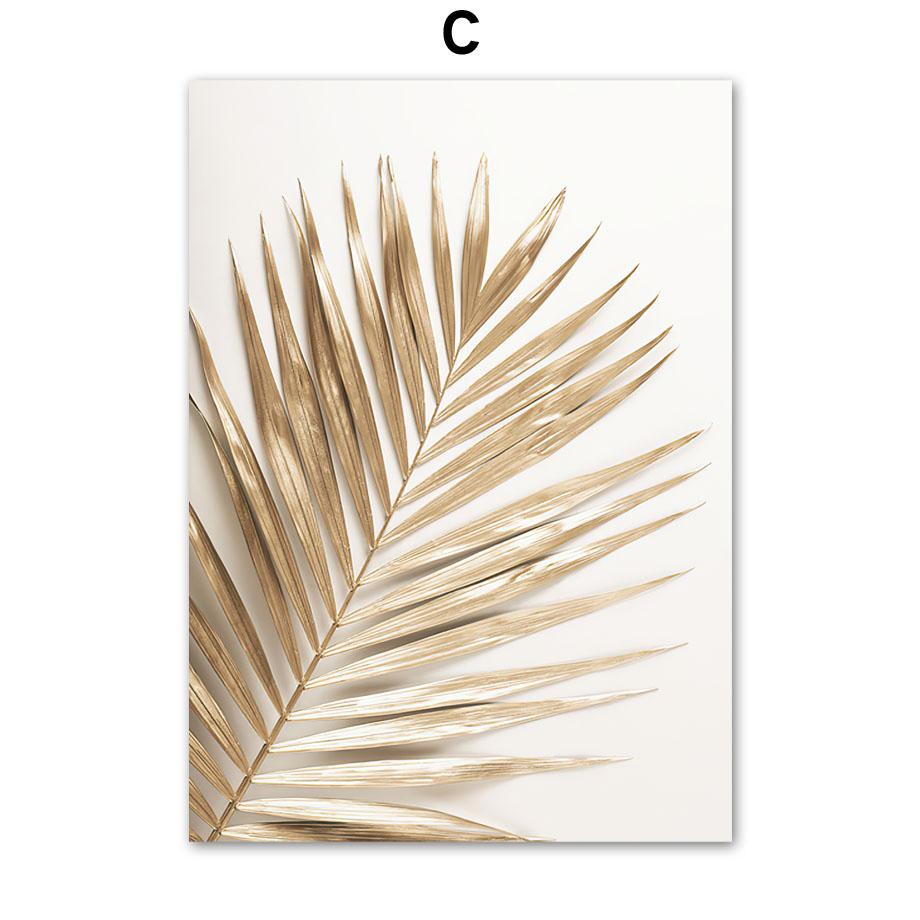 Strand Wellen Palme Garten Bogen Goldene Blätter Nordic Poster Wand Kunstdruck Leinwand Malerei Home Decor Bilder Für Wohnzimmer