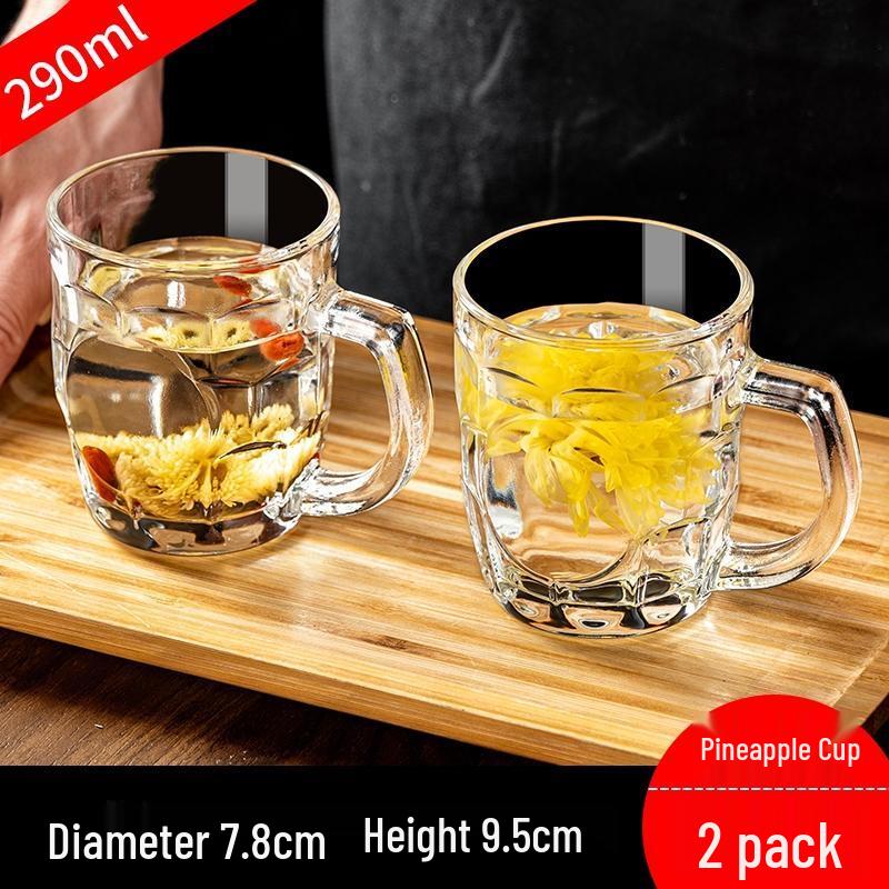 

HANDUNYOU Thickened Pineapple Glass Tea Cup 290ml