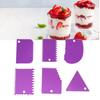 6PCS Cake Scraper Smoother Trapezoidal Semicircle Arc Triangular Sawtooth Cream Scraper Cake Making Tool Set Purple