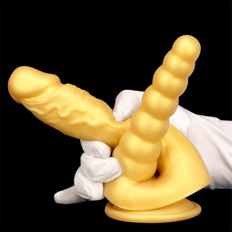 Dámské vaginální dildo zadní vestibul Duo s dvojitou hlavou anální kolík s kondicionérem a masturbátorem produkty pro dospělé