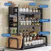 2/3Layers Kitchen Storage Rack Spice Racks Seasoning Shelf Condiments Knife Cutting Board Holder Drain Stand Storage Accessories