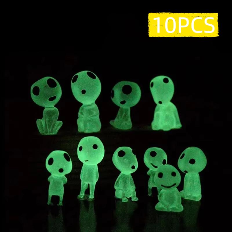 10pcs Luminous Ghost Micro Landscape Accessory Outdoor Miniature Decor Glow In Dark Tree Elves Fairy Figurine Garden Decoration