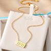 Tainless Steel Necklace "11:11"digit Square Stainless Steel Pendant Stainless Steel Gold Silver Color Tarot Necklace