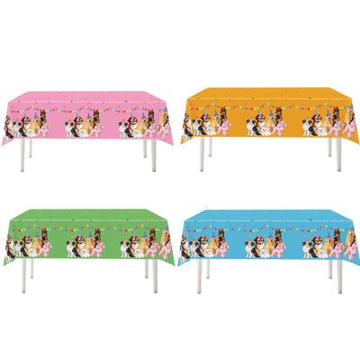 Cartoon Theme Birthday Party Decorations Tableware Tablecloth Girls Baby Shower Supplies Puppy Dog Disposable for Entertaining Play Safe Kid Friendly