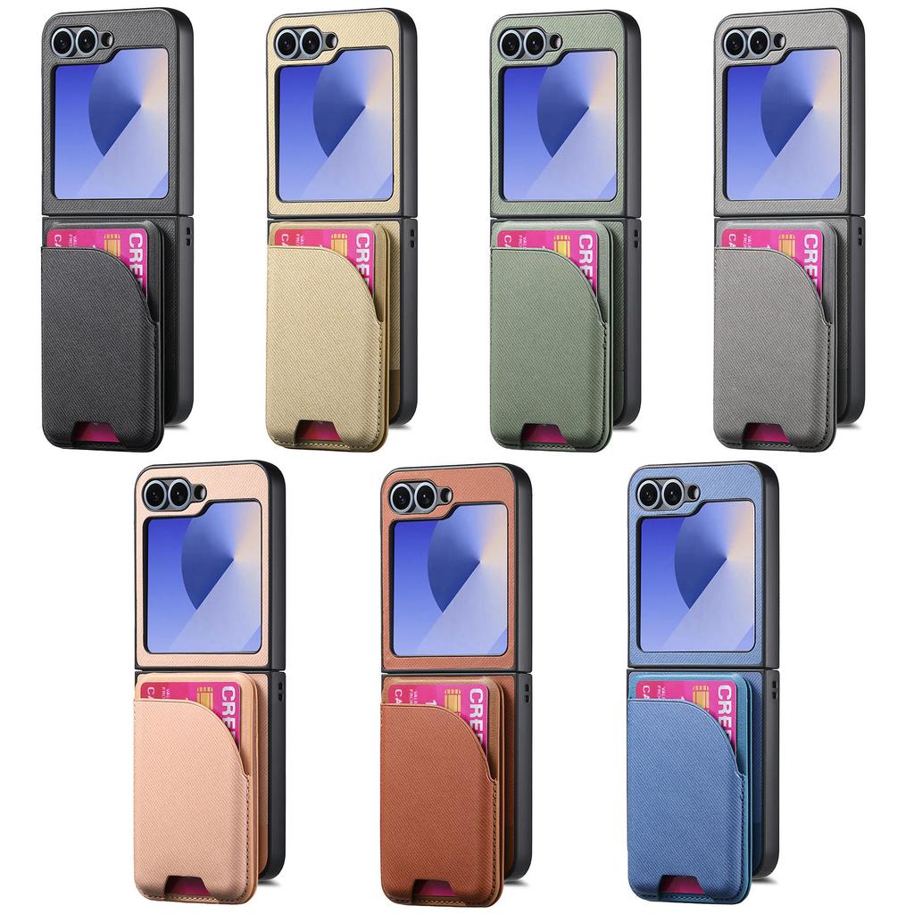 2 in 1 Detachable Vertical Card Solt Wallet Leather Case For Samsung Galaxy Z Flip 7 FE 6 5 Cowboy Magnetic For Magsafe Cover